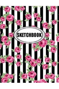 Sketchbook : Floral bg 03: 120 Pages of 8.5 x 11 Blank Paper for Drawing, Doodling or Sketching (Sketchbooks)