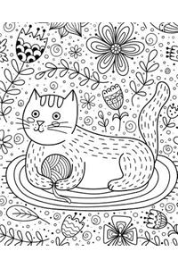 Bullet Journal Notebook Cute Cat in Flowers Pattern 2
