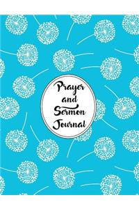 Prayer and Sermon Journal Notebook Dandelions Pattern 2