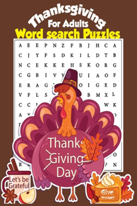 Thanksgiving Word Search Puzzles For Adults
