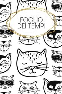 Foglio dei tempi: Fogli orari settimanali da completare per 2 anni - Motivo: Gatti freddi