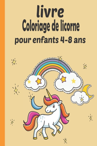 livre coloriage de licorne pour enfants 4-8 ans: Un livre de coloriage pour enfants et des pages d'activités pour la maison ou le voyage. Mon premier grand livre de licornes (Mon premier grand livr