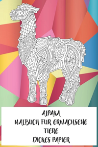Malbuch für Erwachsene - Dickes Papier - Tiere - Alpaka