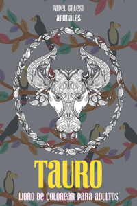 Libro de colorear para adultos - Papel grueso - Animales - Tauro