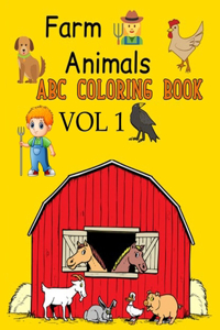 Farm Animals ABC Coloring Book