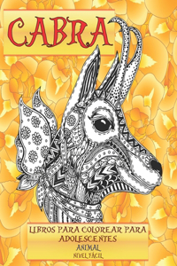 Libros para colorear para adolescentes - Nivel fácil - Animal - Cabra