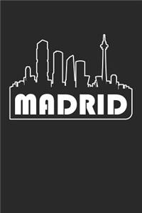 Madrid Notebook - Spain Gift - Skyline Madrid Journey Diary - Spain Travel Journal