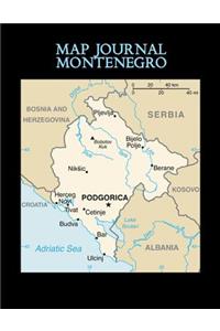 Map Journal: Montenegro: 150 page lined notebook/diary