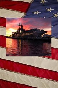 U S Navy Amphibious Assult Ship USS Boxer (LHD 4) Sunset in San Diego Journal