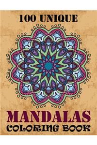 100 Unique Mandalas Coloring Book