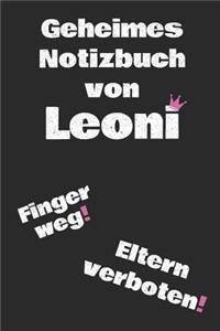 Geheimes Notizbuch Von Leoni. Finger Weg! Eltern Verboten!