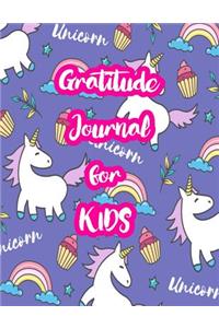 Gratitude Journal for Kids: 5-Minute Daily Diary of Positivity with Cute Unicorn Matte Cover Design Notebook Prompts to Write In Per Day - Perfect Gift for Girls, Boys, Teens, 