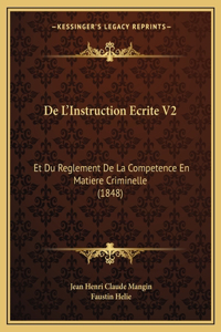 De L'Instruction Ecrite V2