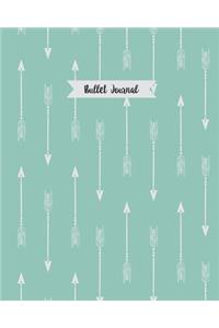 Bullet Journal: Mint Boho Arrows Journal / 8 X 10 / 110 Dotted Pages / Perfect Designed for Bullet Jouraling