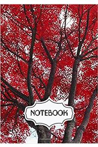Red Leaves Notebook: Dot-grid,graph, Lined, Blank Pocket Notebook / Journal / Diary