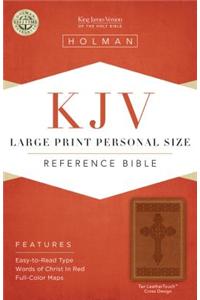 KJV Large Print Personal Size Reference Bible, Brown Cross