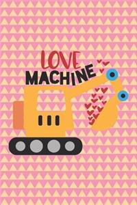 Love Machine - Cute Blackhole Digging Up Hearts, Valentine Notebook Gift for Lovers