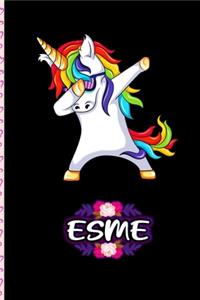 Esme - Dabbing Unicorn personalized named Notebook