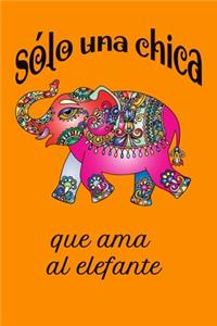 Sólo una chica que ama a los elefantes - cuaderno elefante naranja