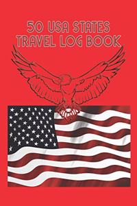 50 USA States Travel Log Book