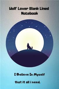 Wolf Lover Blank Lined NoteBook