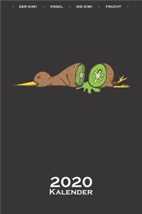Kiwivogel wurde wie eine Kiwi aufgeschnitten Kalender 2020