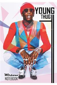 Notebook: Hip Hop Young Thug Medium College Ruled Notebook 130 Page Lined 7 X 10 in (17.78 X 25.4 CM)