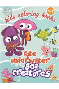 Kids coloring books Cute underworld sea creature