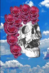 Skull Red Roses Blue Sky Notebook Journal 150 Page College Ruled Pages 8.5 X 11