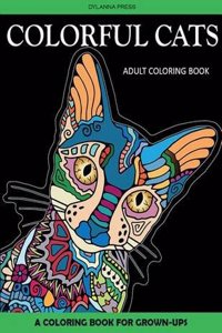 Colorful Cats Adult Coloring Book