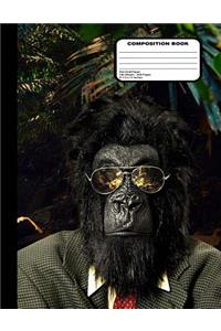 Gorilla in Glasses & Suit Composition Notebook Dot Grid Paper - 200 Pages / 100 Sheets, 8-1/2
