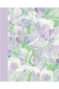 Journal: Watercolor Floral Abstract (Purple and Green) 8x10 - Graph Journal - Journal with Graph Paper Pages, Square Grid Pattern