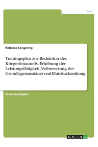Trainingsplan zur Reduktion des Körperfettanteils, Erhöhung der Leistungsfähigkeit, Verbesserung der Grundlagenausdauer und Blutdrucksenkung