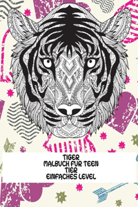 Malbuch für Teen - Einfaches Level - Tier - Tiger