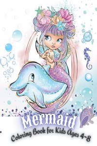 Mermaid Coloring Book for Kids Ages 4-8