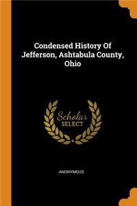 Condensed History Of Jefferson, Ashtabula County, Ohio