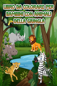 Animali della giungla libro da colorare per i bambini