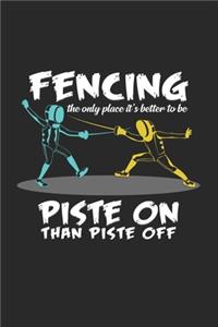 Fencing piste on piste off