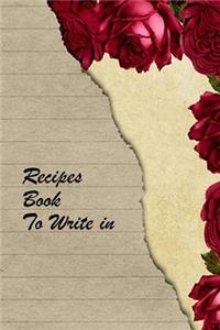 Recipes Book To Write In