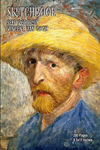 Sketchbook - Self Portrait - Vincent van Gogh: 200 Pages - 8.5x11 Inches