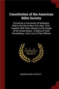 Constitution of the American Bible Society