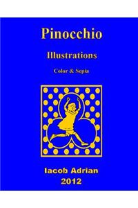 Pinocchio Illustrations Color & Sepia