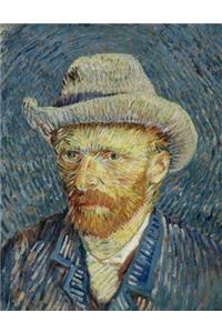Self-Portrait with Grey Felt Hat, Vincent Van Gogh. Blank Journal