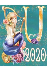 2020 Weekly Planner - Monogram Mermaid Initial 