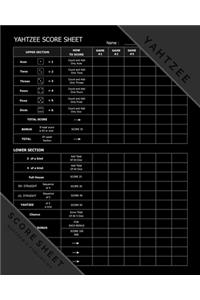 Matthew D. Publishing Yahtzee Score Sheet