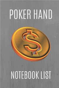 Poker Hand Notebook List