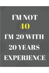 I'm Not 40 I'm 20 with 20 Years Experience