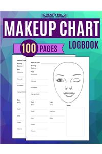 Makeup Chart Logbook 100 Pages