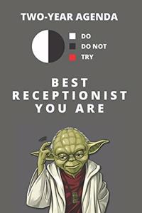 2020 & 2021 Two-Year Daily Planner For Best Receptionist Gift - Funny Yoda Quote Appointment Book - Two Year Weekly Agenda Notebook For Secretary