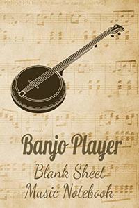 Banjo Player Blank Sheet Music Notebook